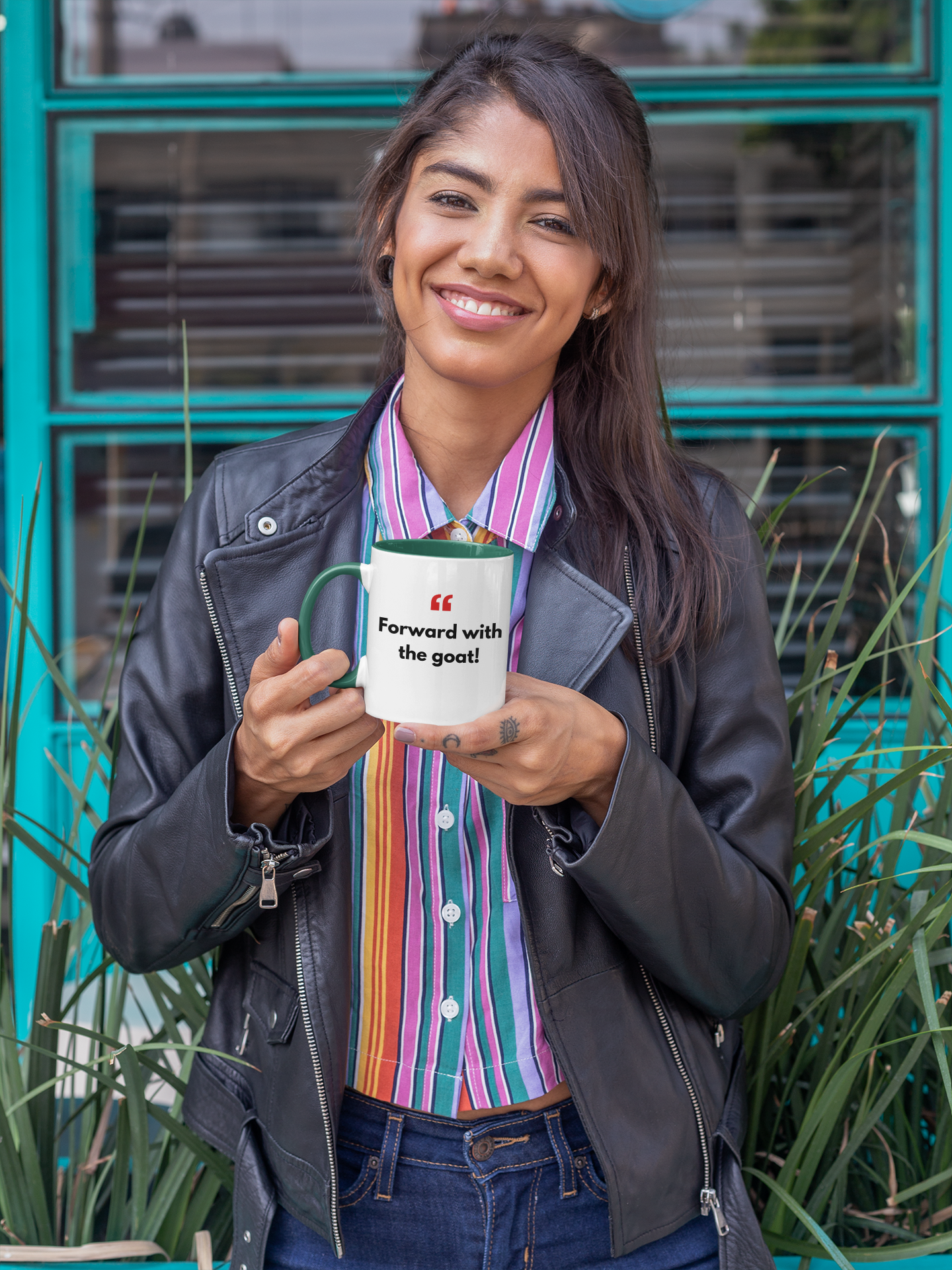 Mug with Color Inside - with Real Dutch/Belgian Saying/Quote Translated to English (Funny) - Goat