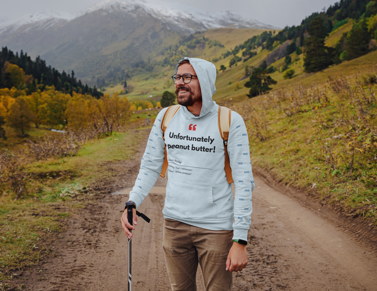 Unisex Hoodie met Vlaamse/Nederlandstalige Uitdrukking/Quote letterlijk vertaald naar het Engels (Flenglish) - Pindakaas