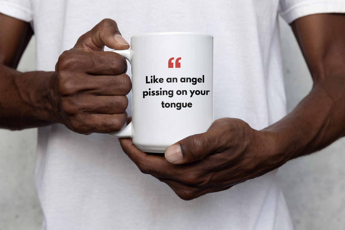 White Glossy Mug with Real Dutch/Belgian Saying/Quote Translated to English (Funny) - Angel