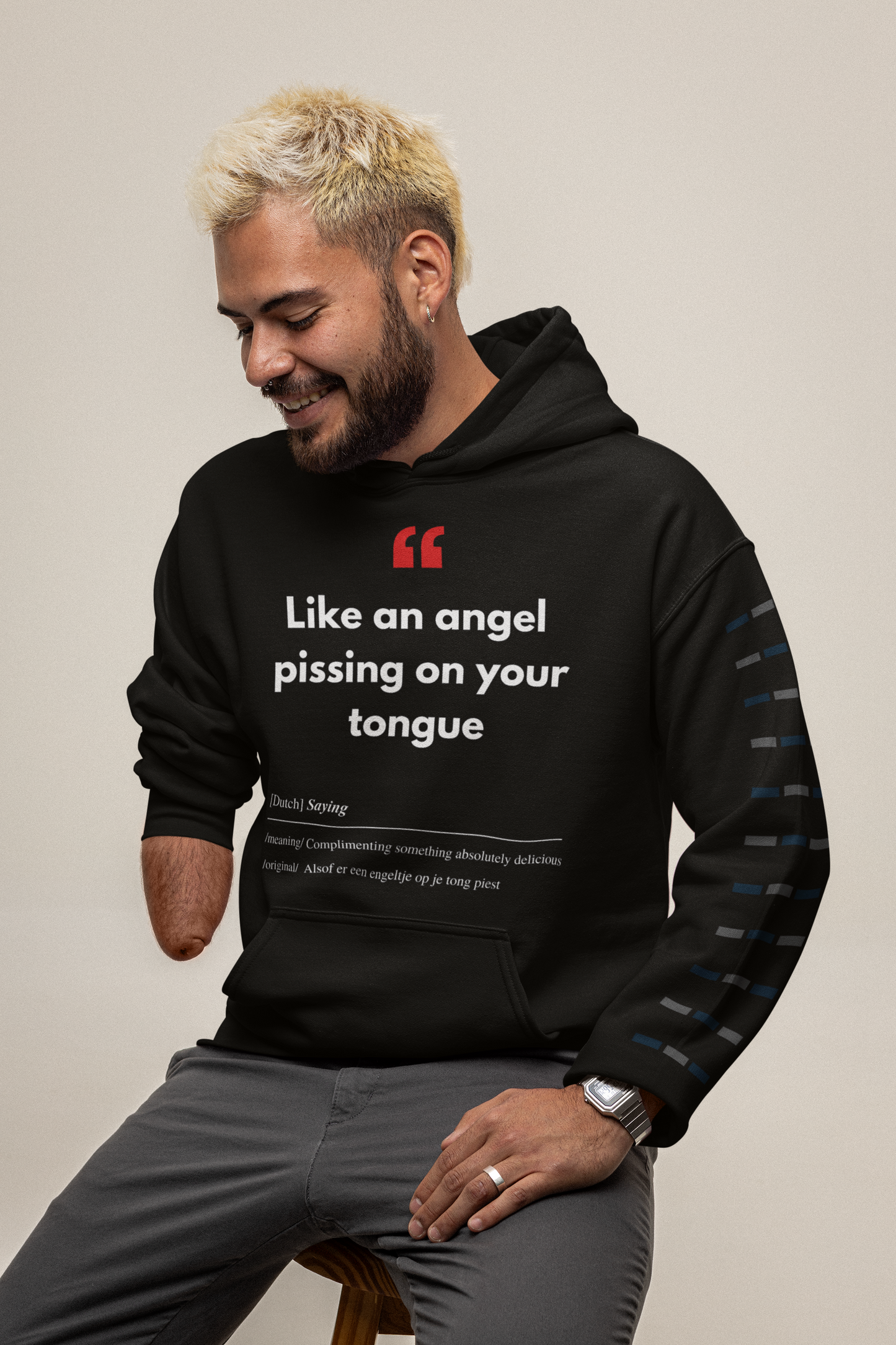 Unisex Hoodie met Vlaamse/Nederlandstalige Uitdrukking/Quote letterlijk vertaald naar het Engels (Flenglish) - Engeltje