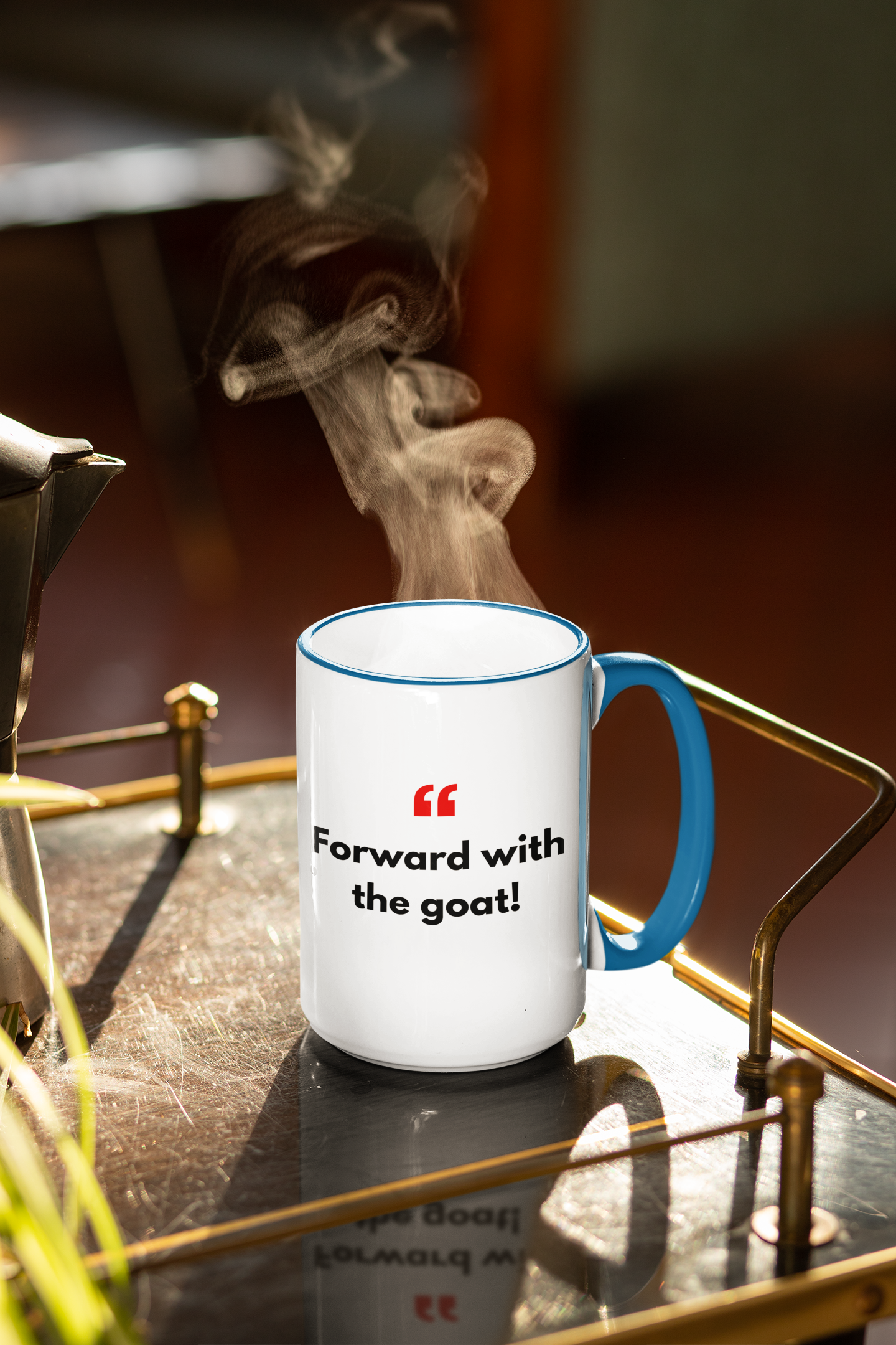 Mug with Color Inside - with Real Dutch/Belgian Saying/Quote Translated to English (Funny) - Goat