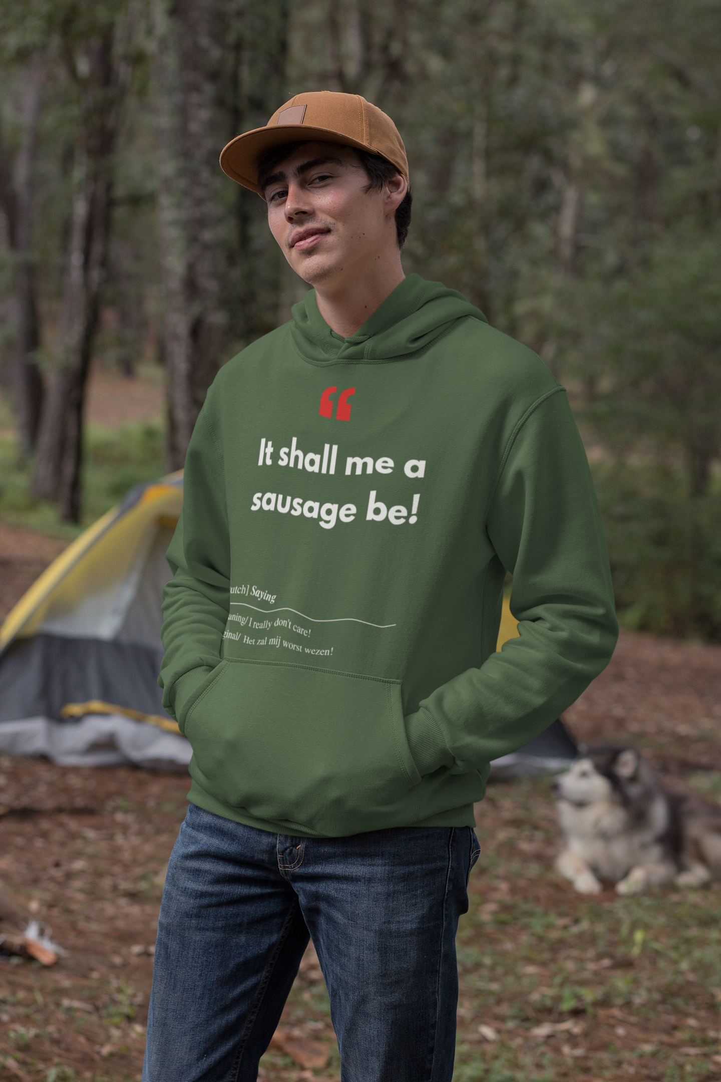 Unisex Hoodie Sweatshirt with Real Dutch/Belgian Saying/Quote Translated to English (Funny) - Sausage