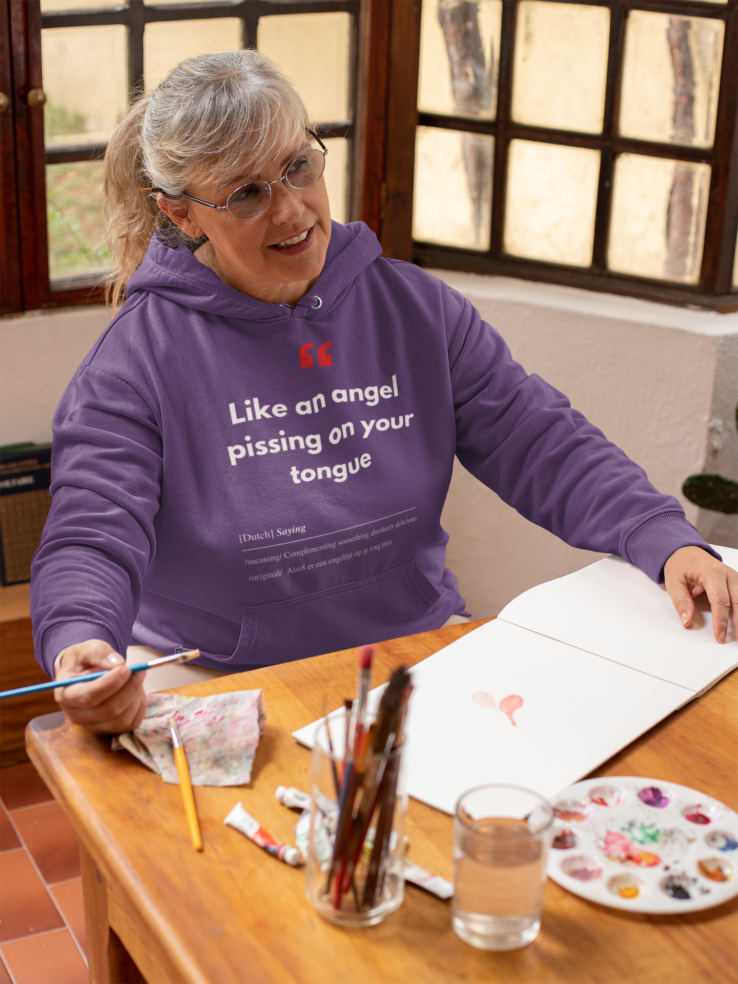 Unisex Hoodie Sweatshirt with Real Dutch/Belgian Saying/Quote Translated to English (Funny) - Angel