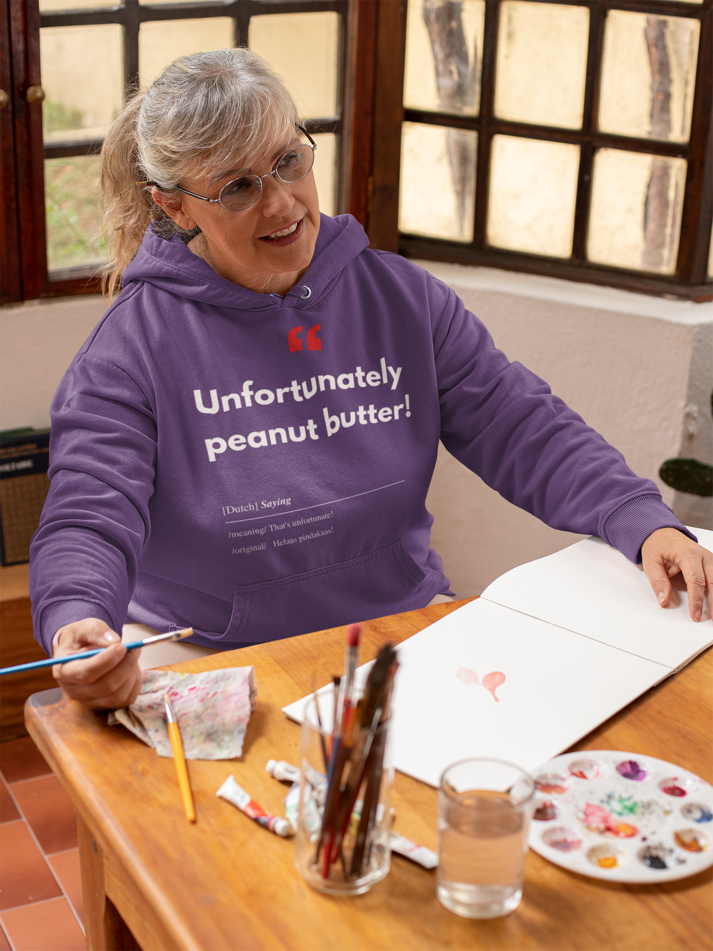 Unisex Hoodie Sweatshirt with Real Dutch/Belgian Saying/Quote Translated to English (Funny) - Peanut Butter