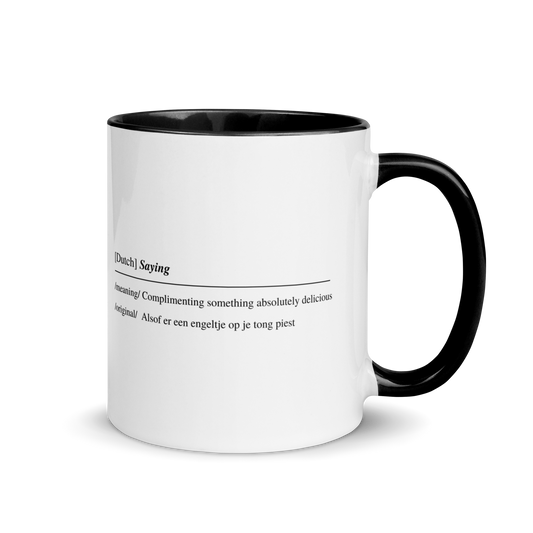 Mug with Color Inside - with Real Dutch/Belgian Saying/Quote Translated to English (Funny) - Angel